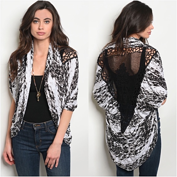 Sweaters - Flirty Chic Crochet Lace Cardi Kimomo Wrap